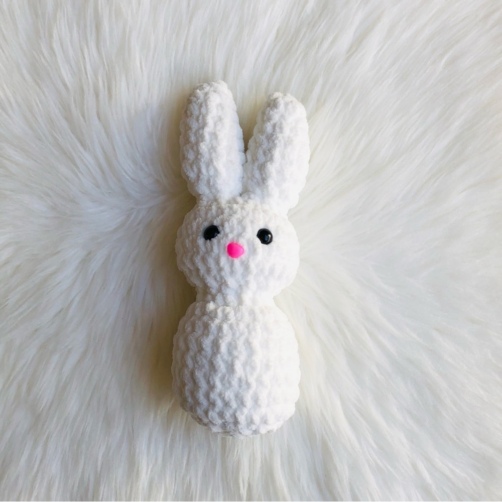 White Crochet Easter Bunny Plush 1 pc - Picture 4 of 10